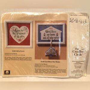 Vintage 1988 The Creative Circle 2446 Gift of Love 2448 God Bless Our Home NEW